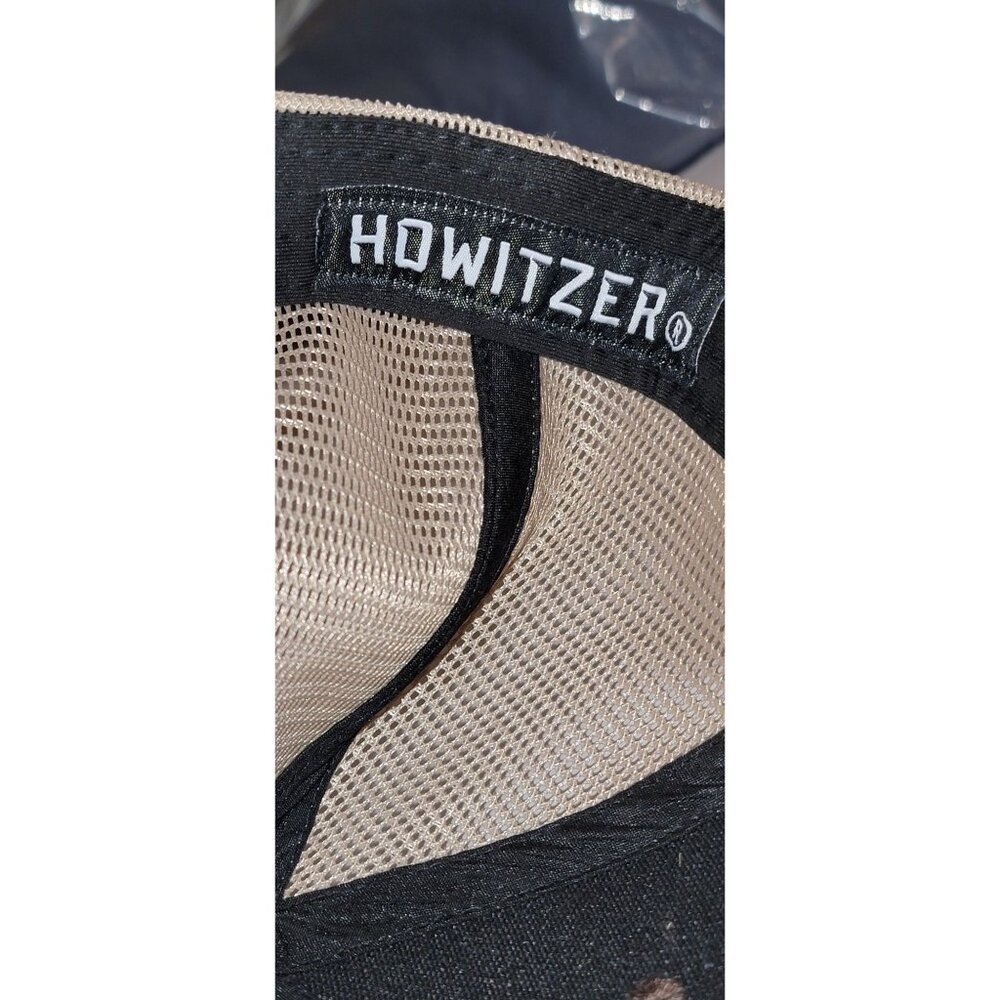 Howitzer Trucker Hat “We the People” Leather Patch Olive Green Tan Mesh Snapback - Picture 4 of 5